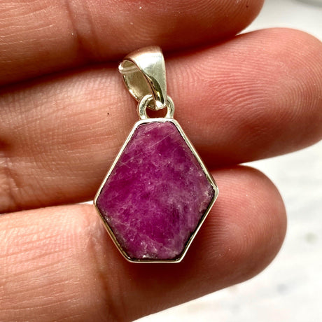 Ruby Raw Hexagonal Pendant KPGJ3341 - Nature's Magick