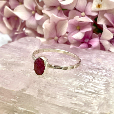 Ruby Raw Oval Fine Banded Ring KRGJ2634 - Nature's Magick