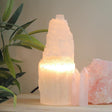 Selenite Tower Lamp 20-25cm - warm light - Nature's Magick