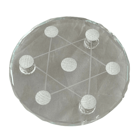 Small Glass Grid Plate - Nature's Magick