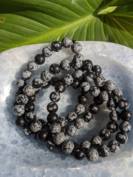 Snowflake obsidian bracelet - Nature's Magick