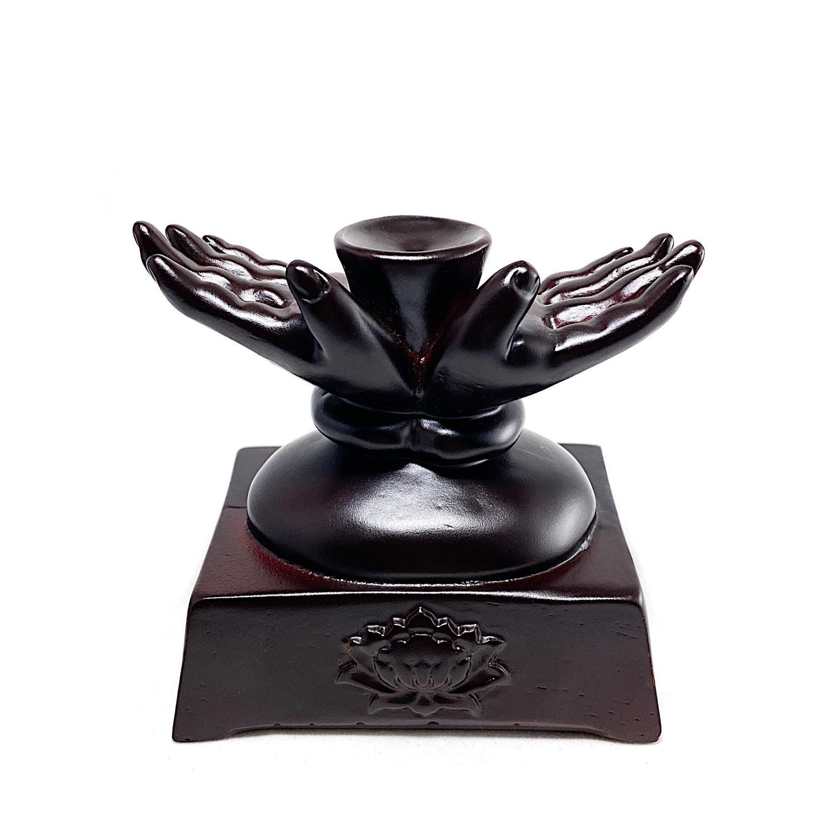 Sphere stand - open hands with lotus SPH08 - Nature's Magick