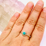 Turquoise Round Cabochon Fine Band Ring with Detailed Silver SettingR3692-TU - Nature's Magick