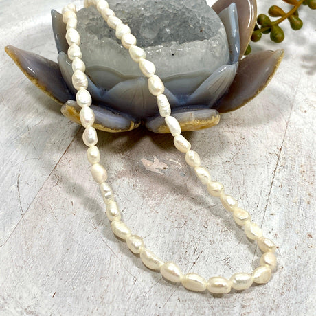 White Cultured Freshwater Pearl Necklace CFPNW - Nature's Magick