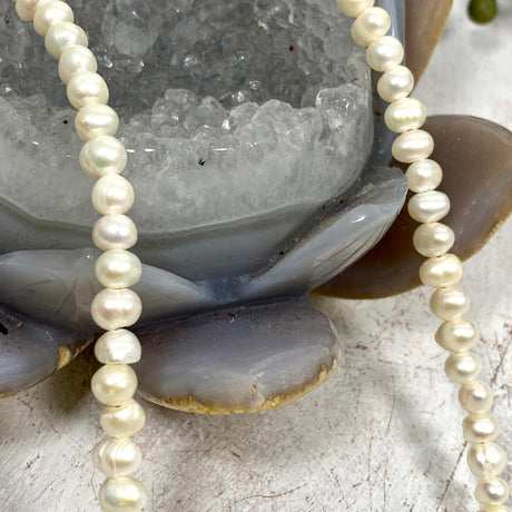 White Cultured Freshwater Pearl Necklace CFPNW - Nature's Magick