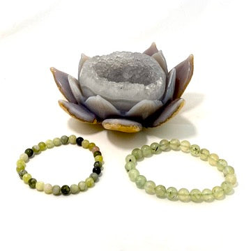 Prehnite with Epidote Bracelet