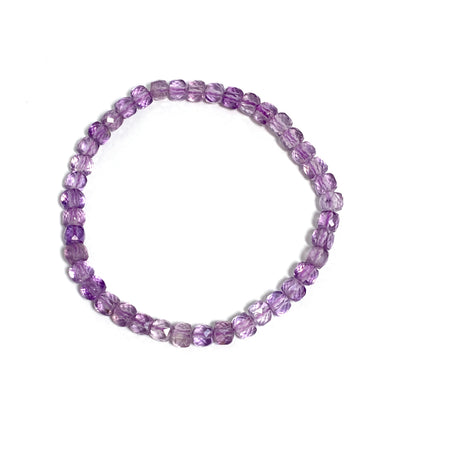 Faceted Square Gemstone Bracelet 3-4mm