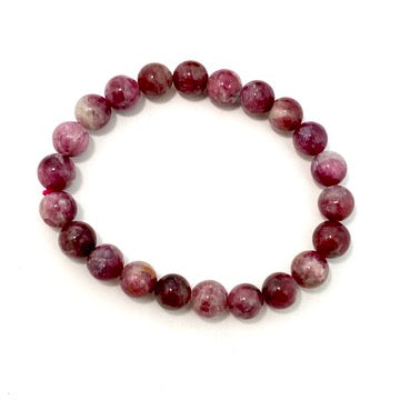 Pink Tourmaline in Quartz Bracelet