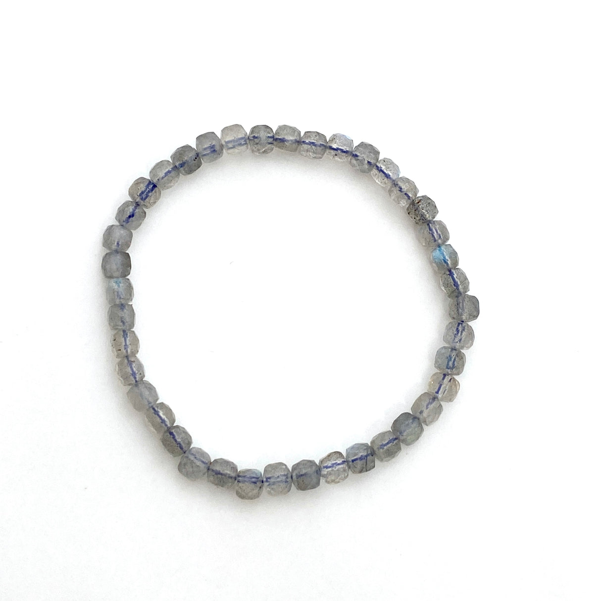 Faceted Square Gemstone Bracelet 3-4mm