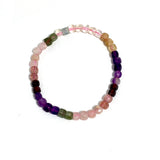 Faceted Square Gemstone Bracelet 3-4mm