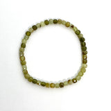 Faceted Square Gemstone Bracelet 3-4mm