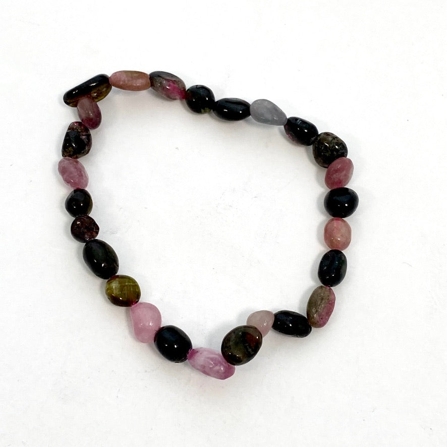 Tourmaline mixed colour bracelet