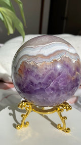 Amethyst & Banded Agate Crystal Sphere 983g AMAS-01 |