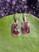 Eudialyte Rectangle Sterling Silver Earrings PEGJ35