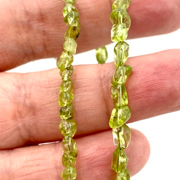 Peridot Nugget Bracelet with extension chain