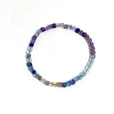 Faceted Square Gemstone Bracelet 3-4mm