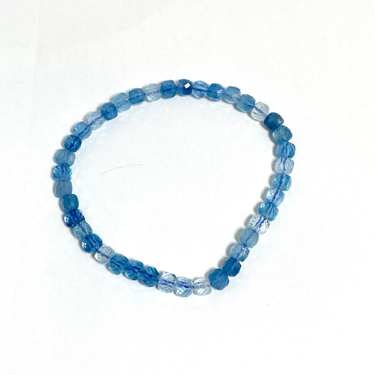 Faceted Square Gemstone Bracelet 3-4mm