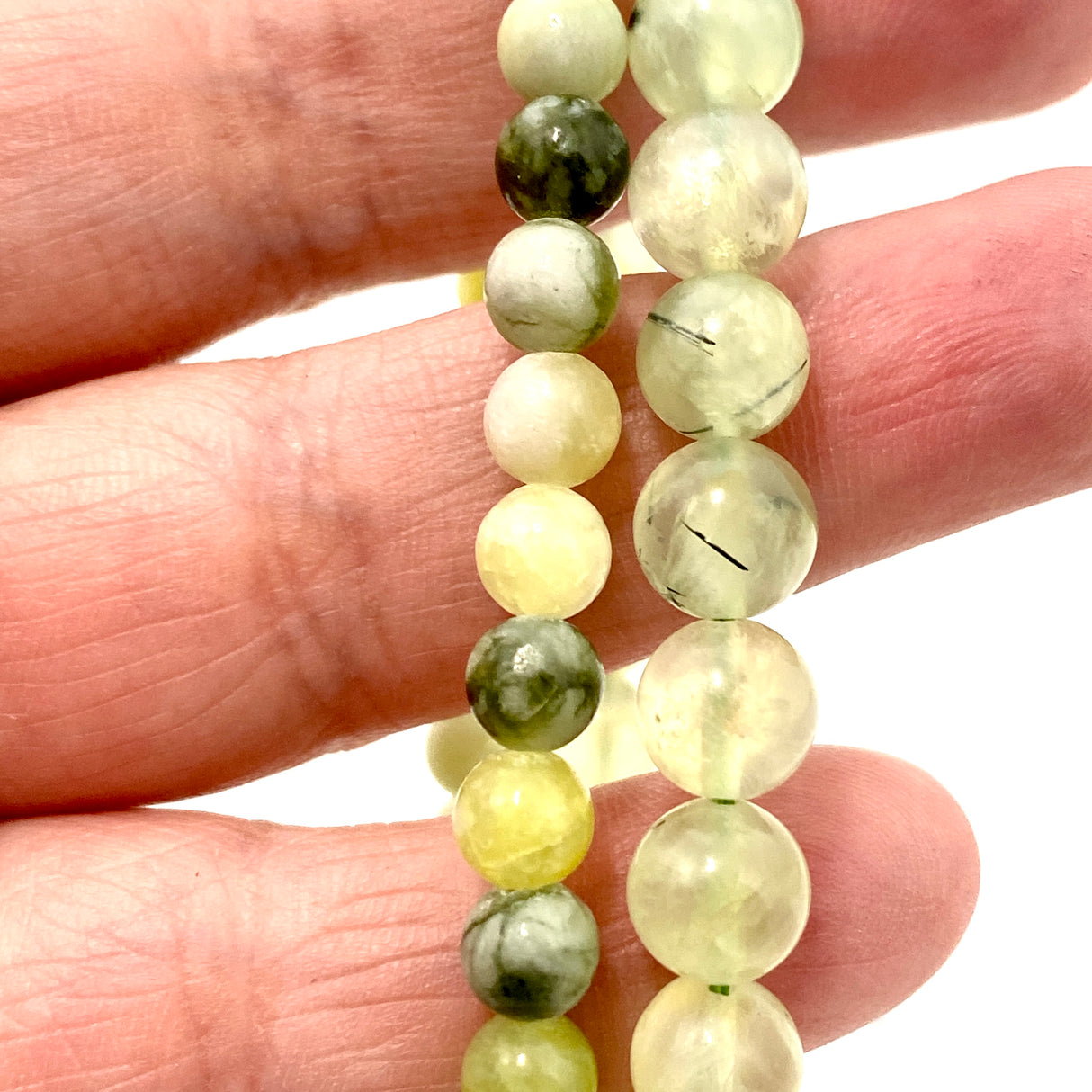 Prehnite with Epidote Bracelet