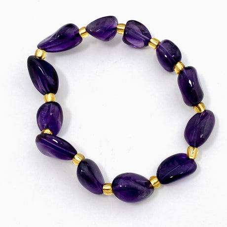 Amethyst Nugget Bracelet with Gold Bead