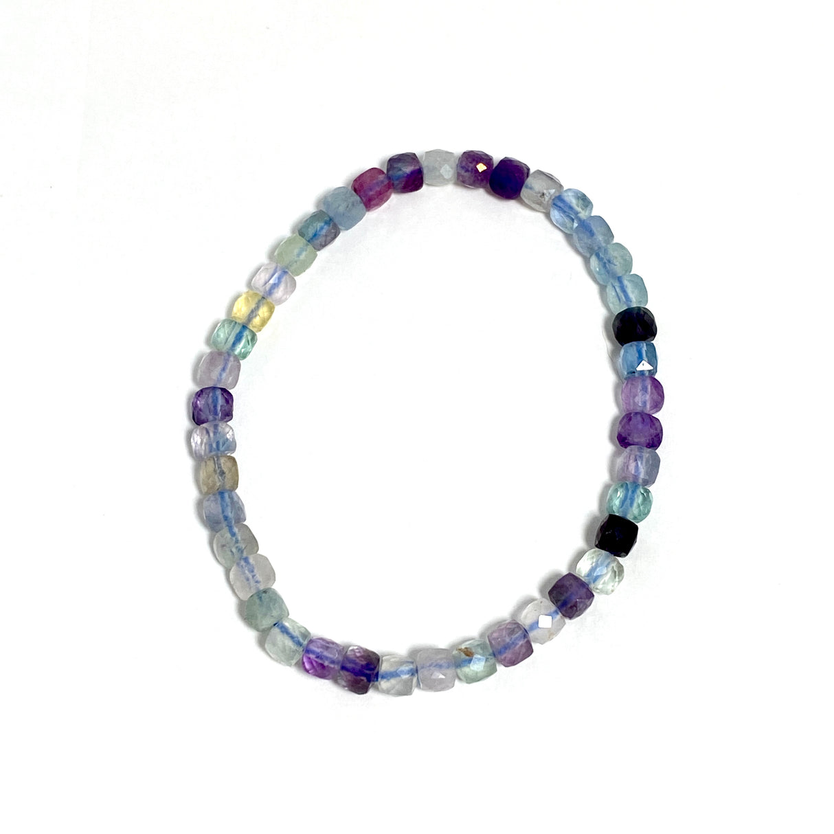 Faceted Square Gemstone Bracelet 3-4mm