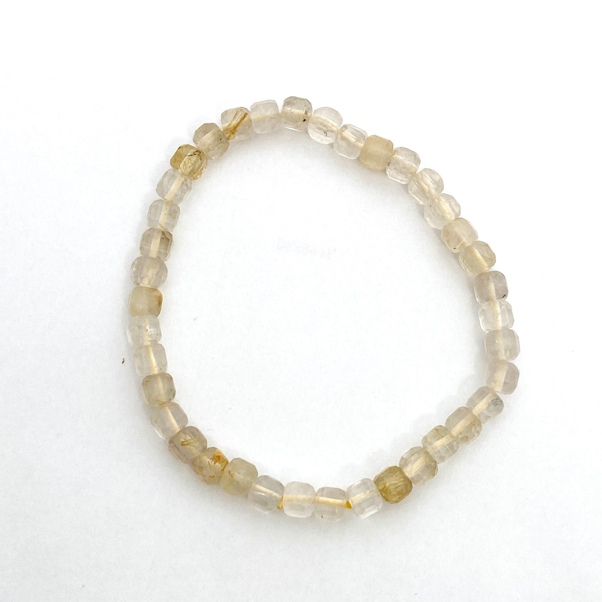 Faceted Square Gemstone Bracelet 5-6mm