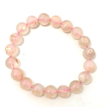 Pink Flower agate bracelet