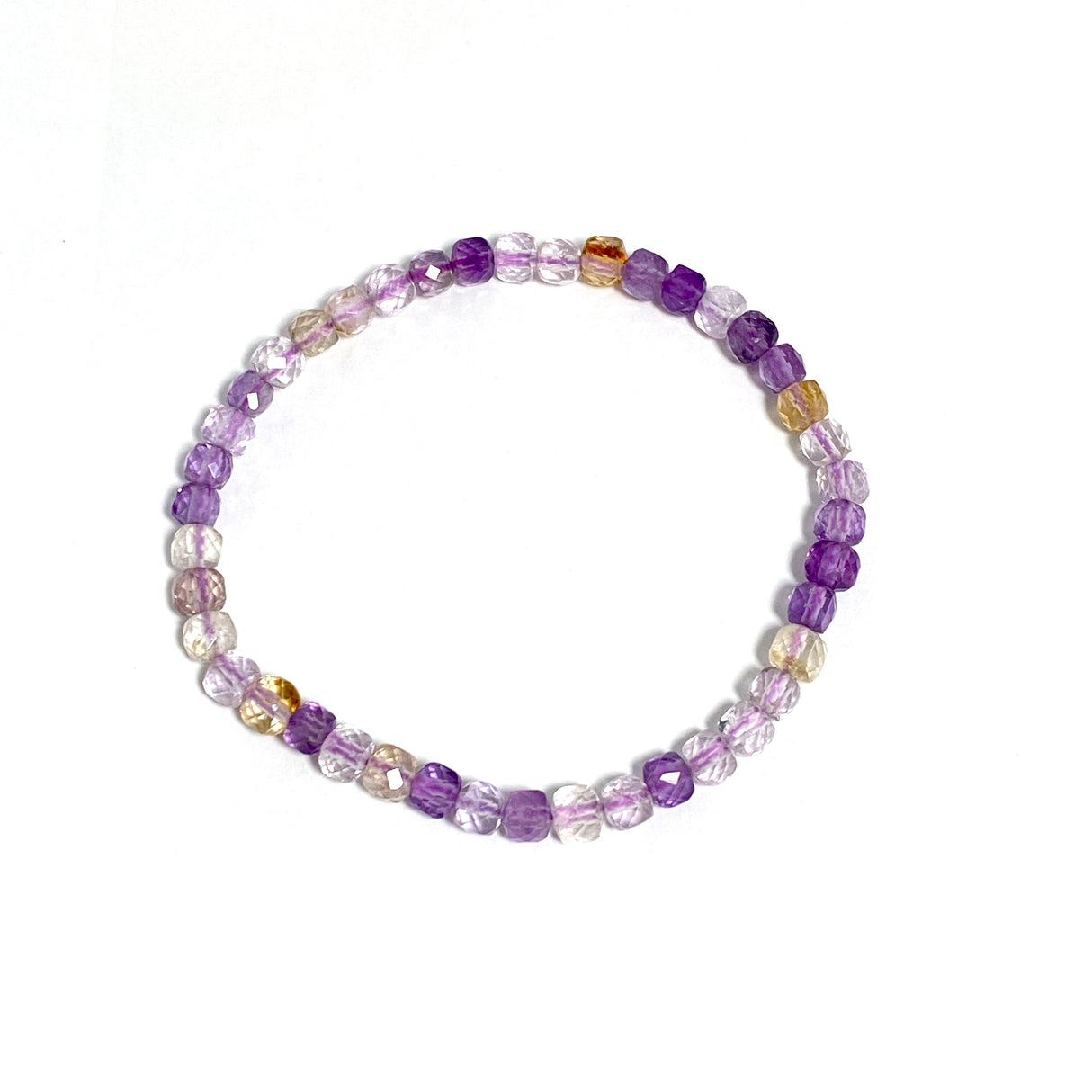 Faceted Square Gemstone Bracelet 3-4mm