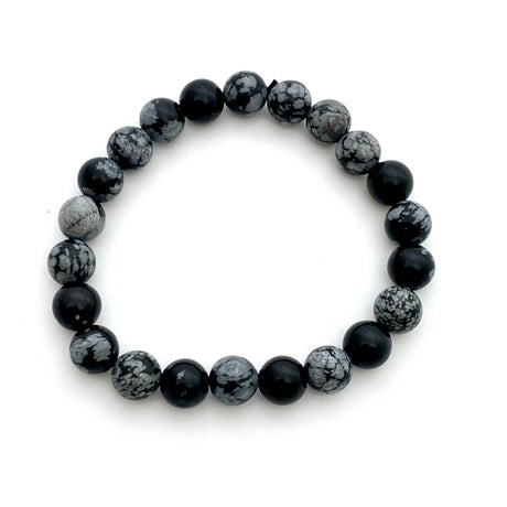 Snowflake obsidian bracelet