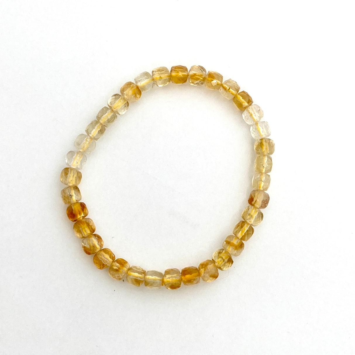 Faceted Square Gemstone Bracelet 5-6mm