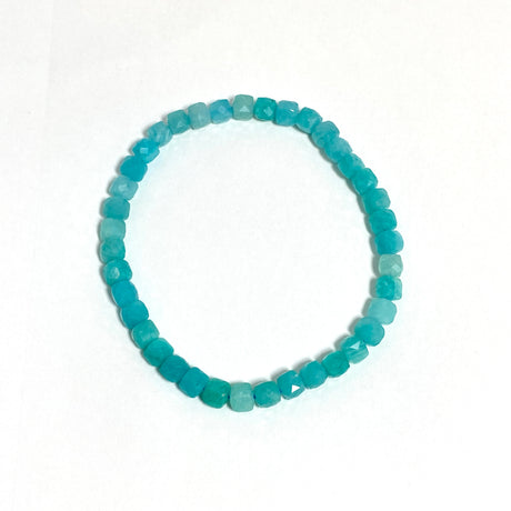 Faceted Square Gemstone Bracelet 3-4mm