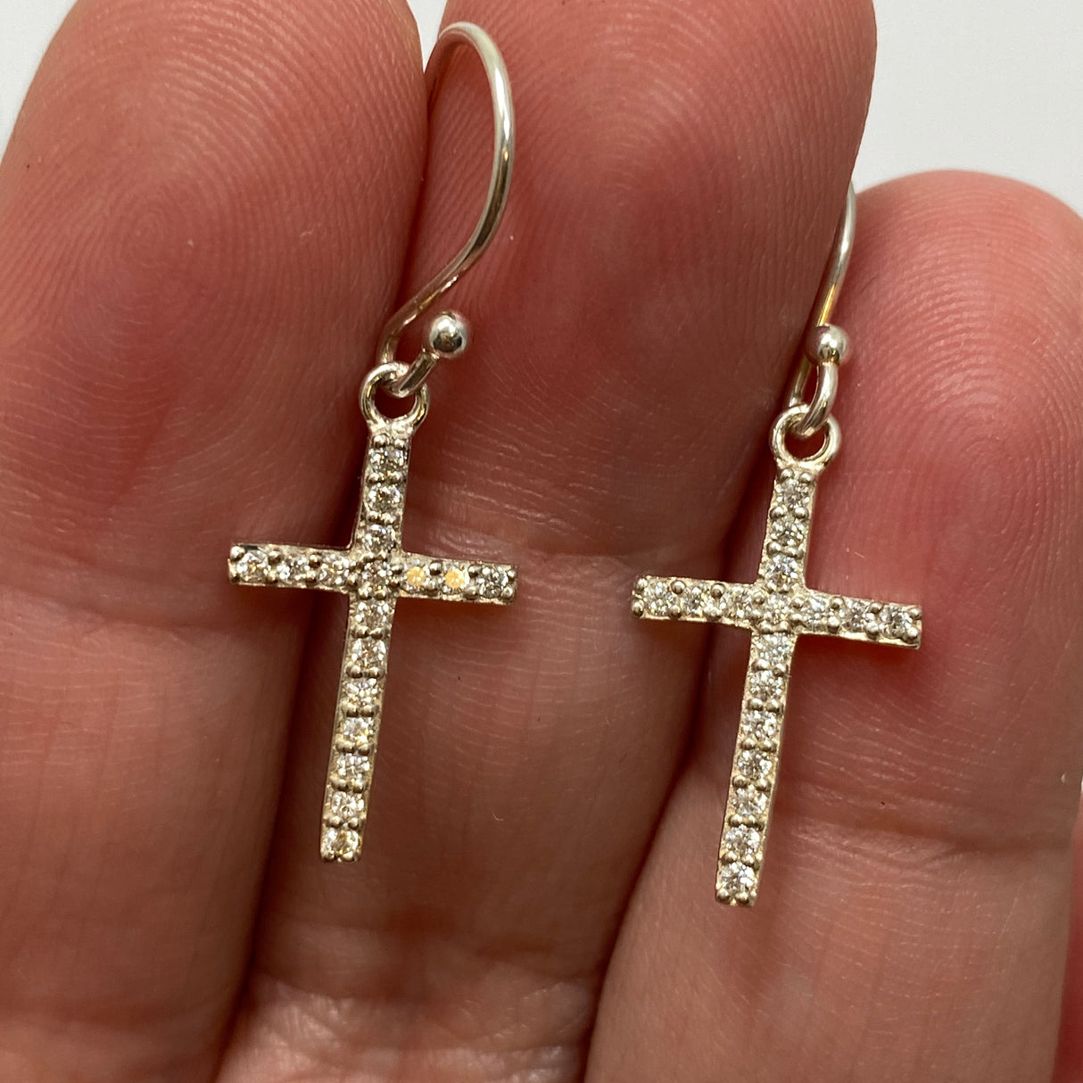 925 SS CZ Cross Earrings SE022