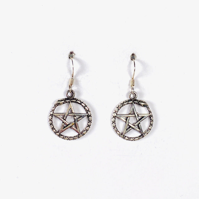 925 SS Pentagram Earrings 31x16mm - Nature's Magick