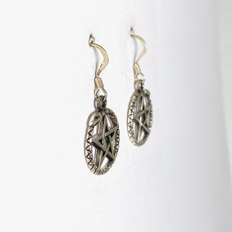 925 SS Pentagram Earrings 31x16mm - Nature's Magick