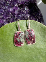 Eudialyte Rectangle Sterling Silver Earrings PEGJ35
