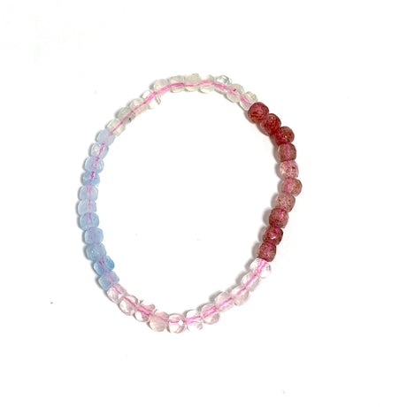 Faceted Square Gemstone Bracelet 3-4mm