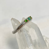 Emerald & Chrome Diopside in 925 silver with 18ct Gold plate Size 7.5 GRA919