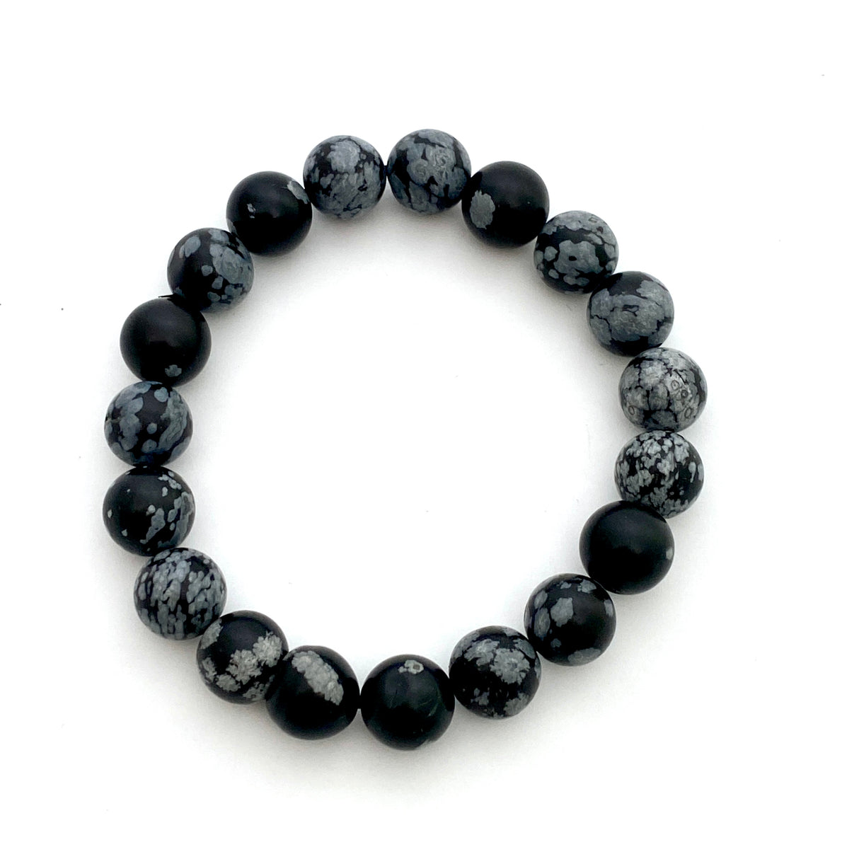 Snowflake obsidian bracelet