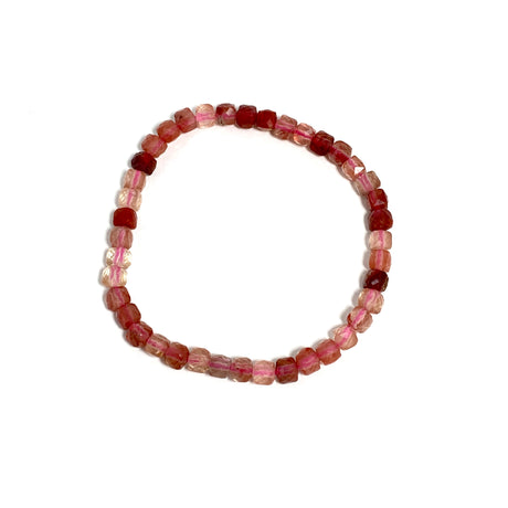 Faceted Square Gemstone Bracelet 3-4mm