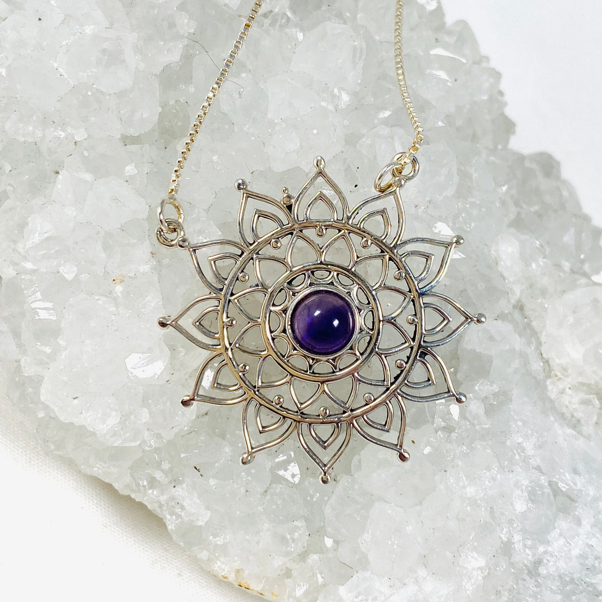 Amethyst Mandala Necklace NK340-AME