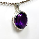 Amethyst Oval Faceted Pendant HPGJ-08