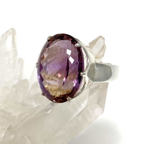 Ametrine Oval Faceted Ring Size 8.5 PRGJ487