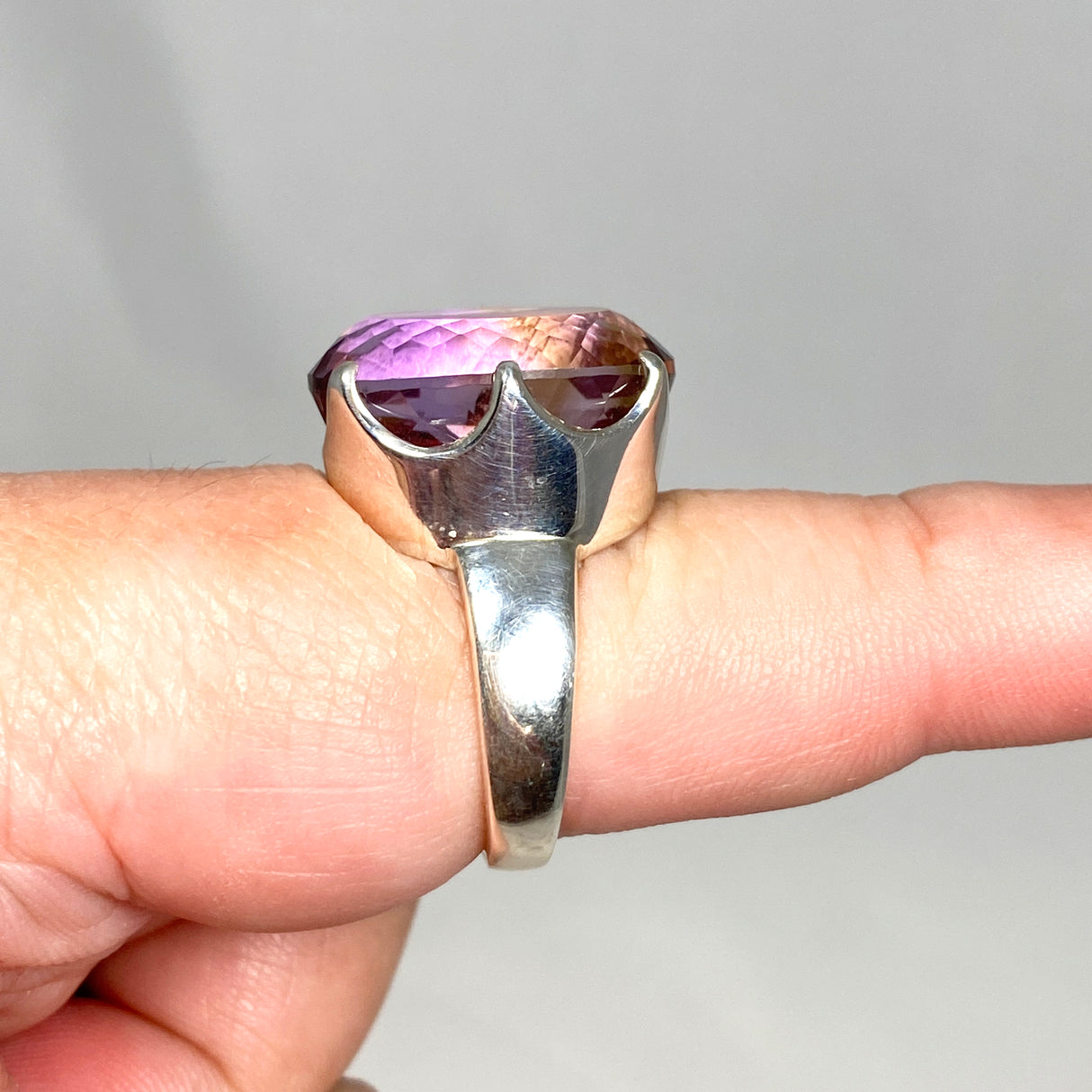 Ametrine Oval Faceted Ring Size 8.5 PRGJ487