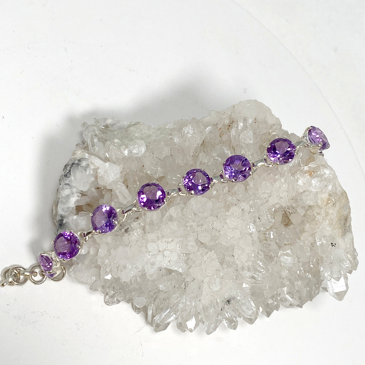 Amethyst Round Faceted Bracelet PBGJ001