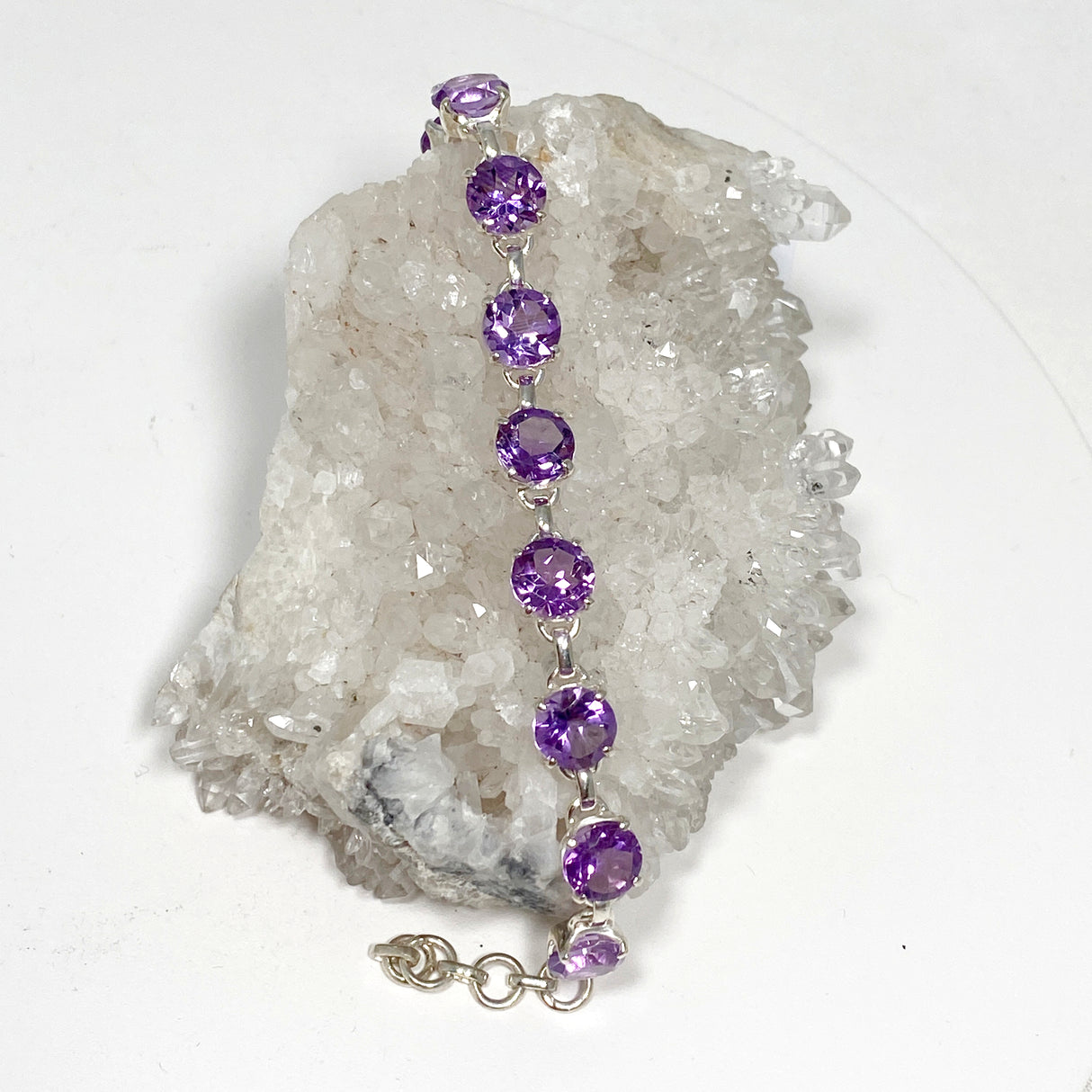 Amethyst Round Faceted Bracelet PBGJ001