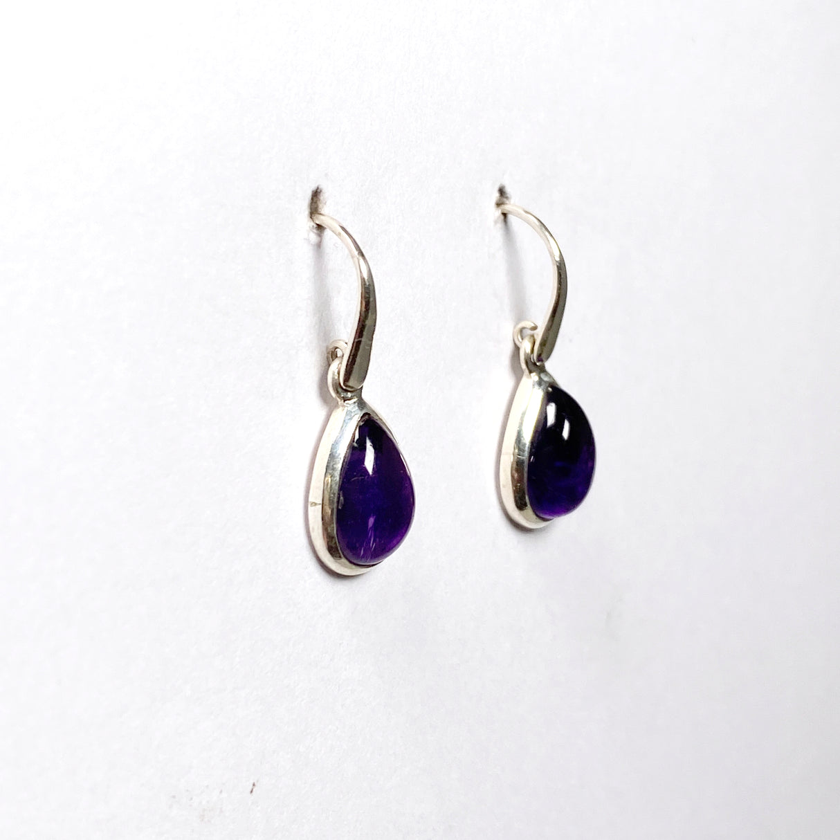 Amethyst Teardrop Cabochon Earrings PEGJ167