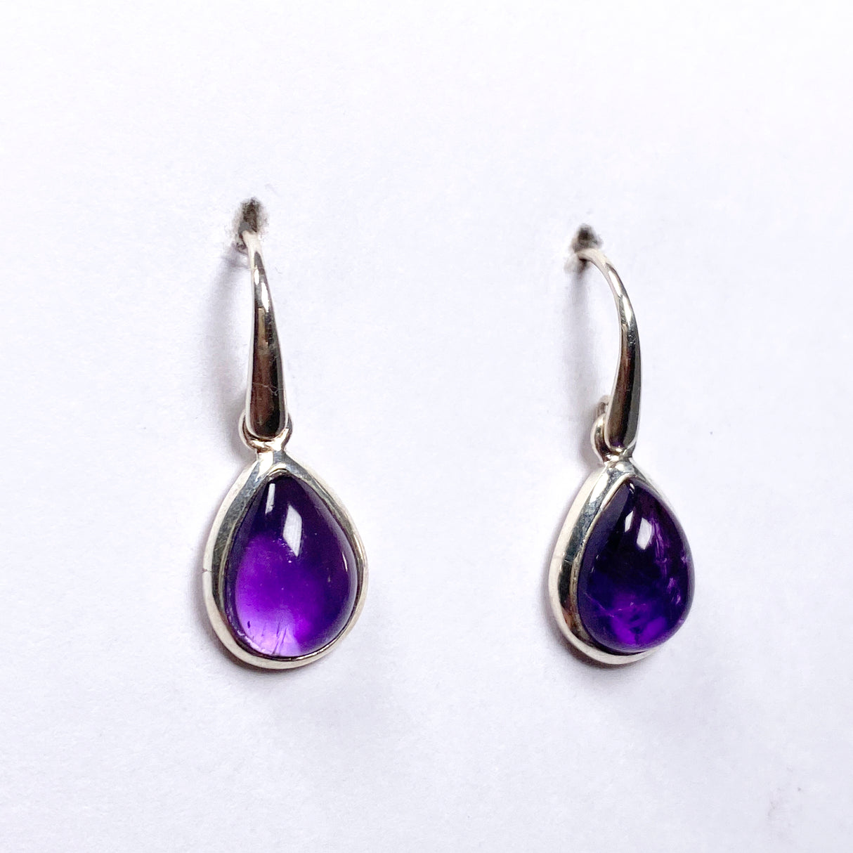 Amethyst Teardrop Cabochon Earrings PEGJ167