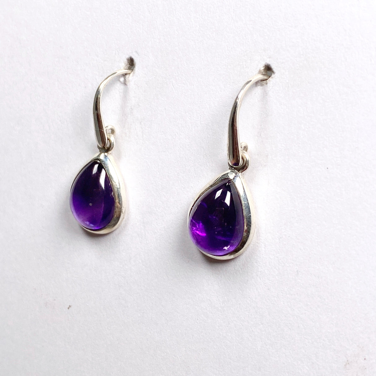 Amethyst Teardrop Cabochon Earrings PEGJ167