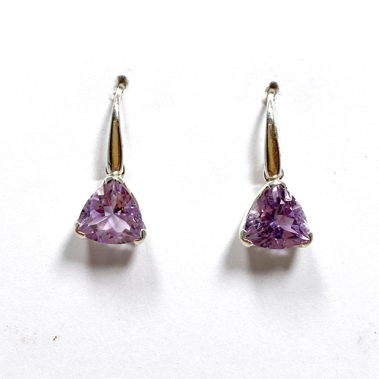 Amethyst Trilliion Faceted Earrings PEGJ166