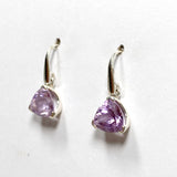 Amethyst Trilliion Faceted Earrings PEGJ166