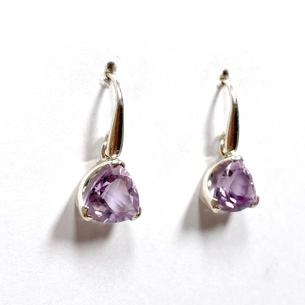 Amethyst Trilliion Faceted Earrings PEGJ166